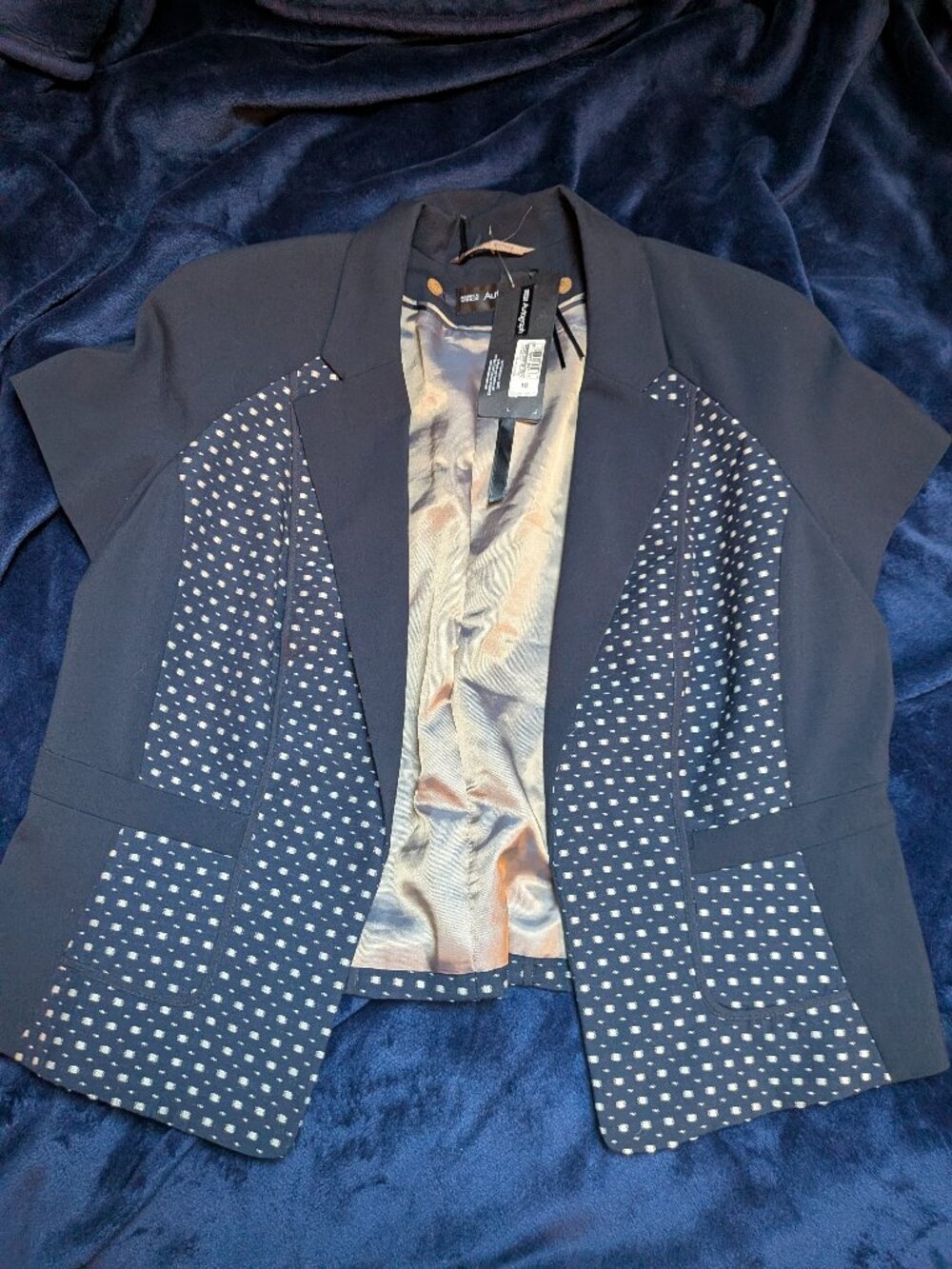 Marks & Spencer Autograph Navy Mix Blazer Size 18